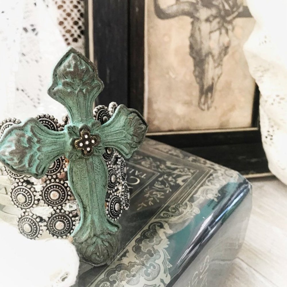 Metal cross bracelet cuff, boho jewelry festival